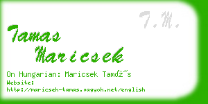 tamas maricsek business card